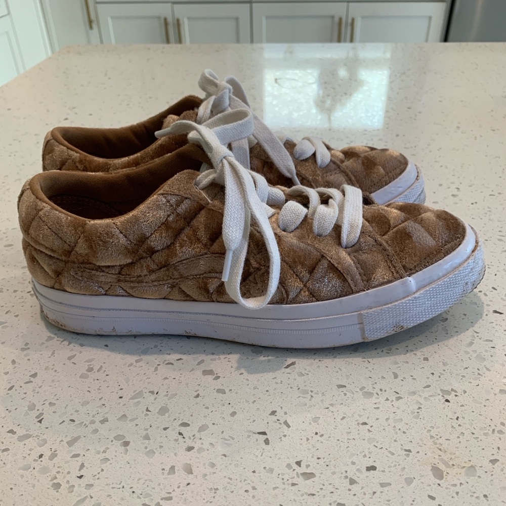Converse x Golf Le Fleur One Star Ox TTC Quilted Velvet Brown Sugar - Picture 3 of 11